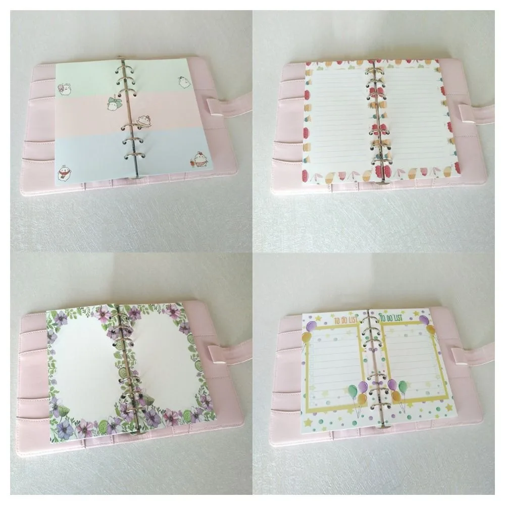 6-луночная бумага A5 A6 A7, сменная бумага с вкладышами, 40 листов, цветочная внутренняя заправка, спиральная бумага для переплета, разделительная бумага для блокнота