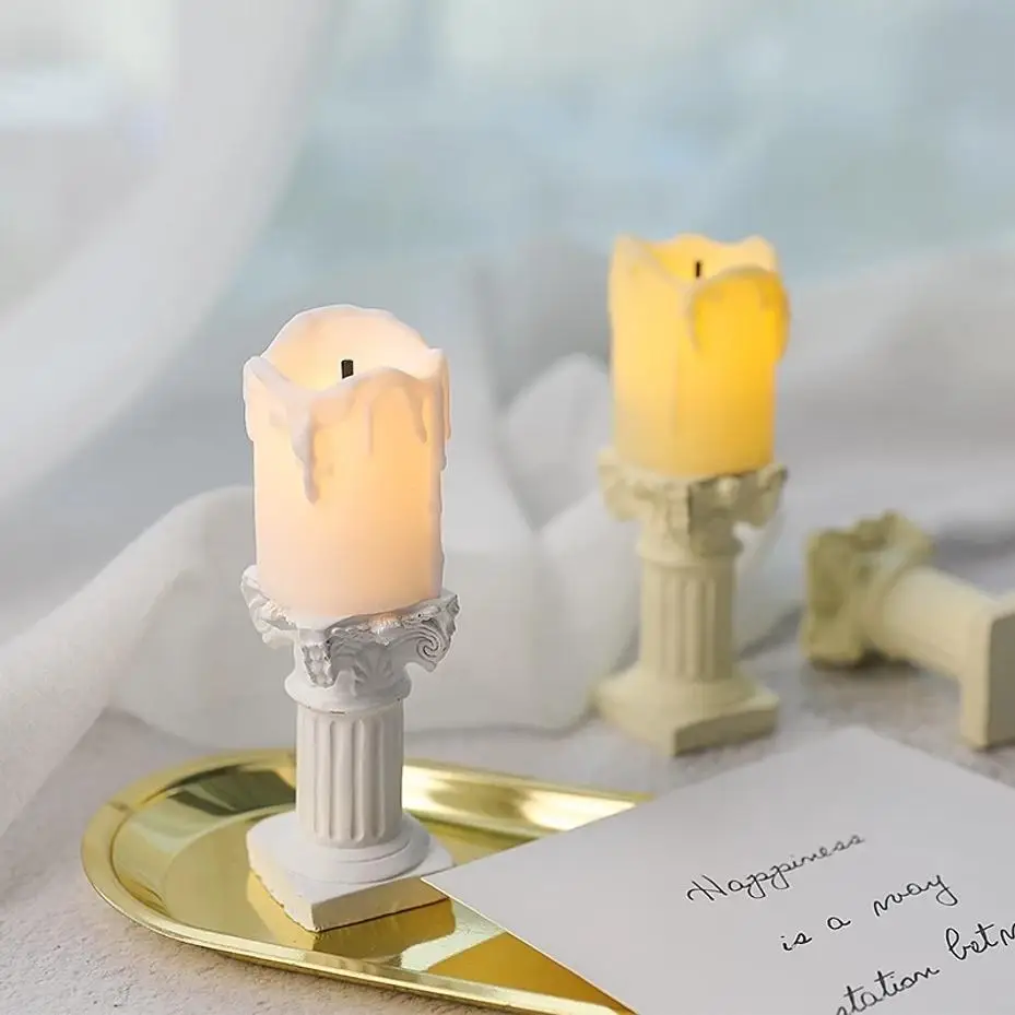 1 Pcs Mini Simulation Artificial Candle Night Light For Photography Shooting Props Photo Studio Backdrop Adornment Fotografia