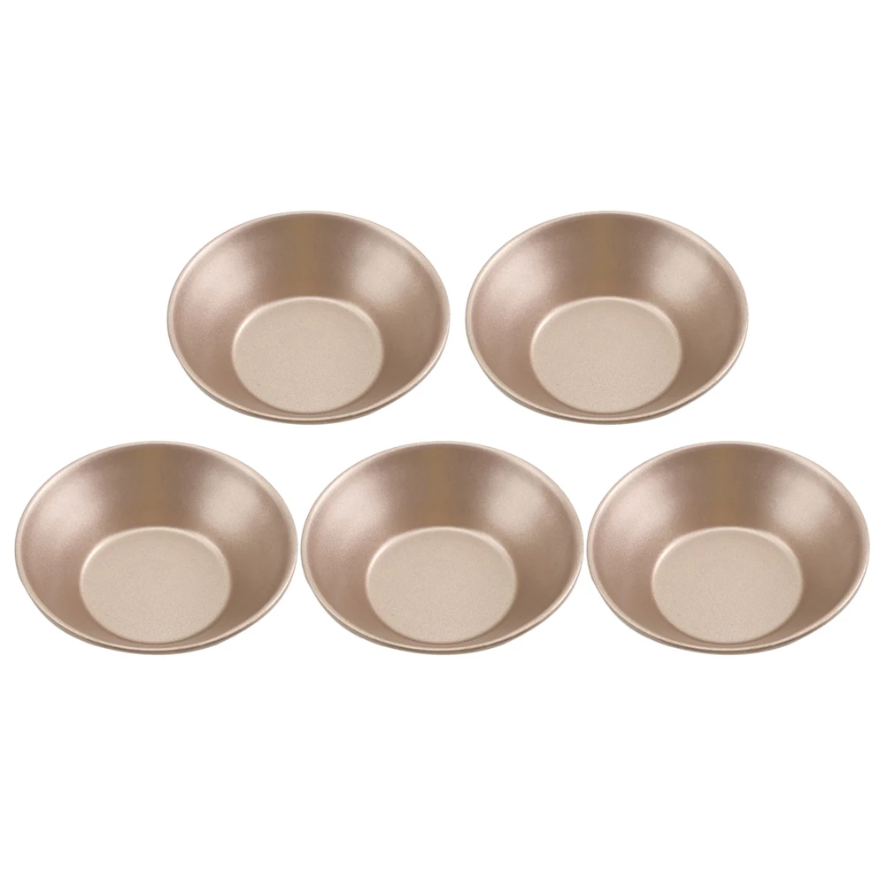 

5pcs Baking Egg Tart Mold Stainless Steel Premium Carbon Nonstick Compact Size Suitable Small Cakes Pies Muffin Cupcakes Cheese