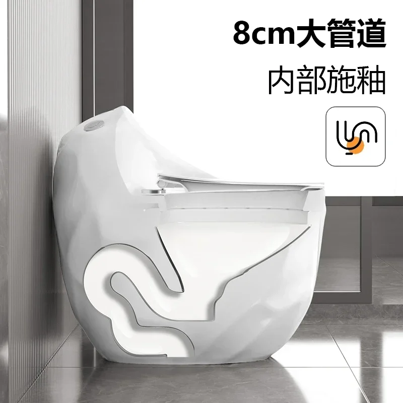 Small apartment toilet personalized egg-shaped siphon toilet large pipe splash-proof deodorant silent toilet