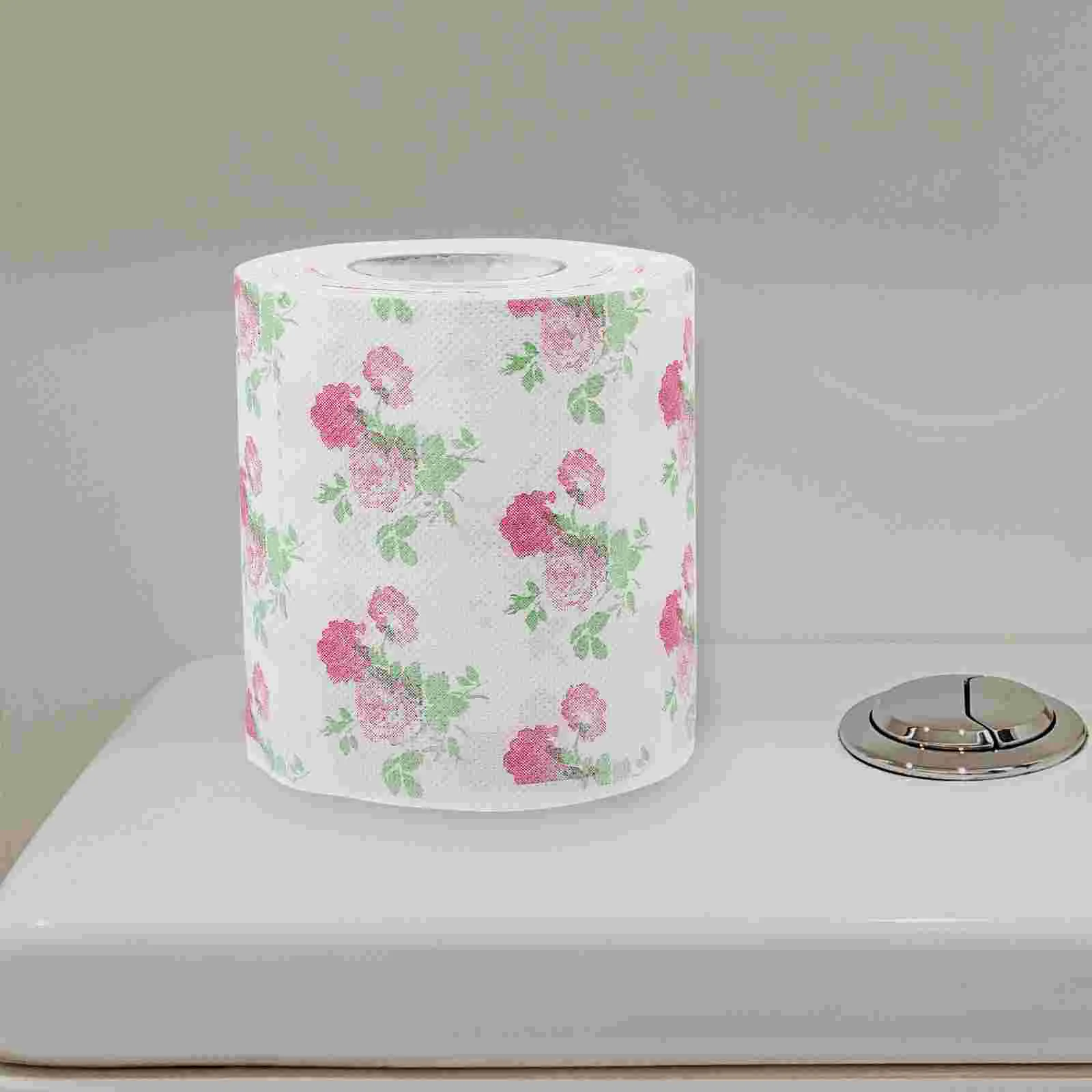 2 Rolls Rolling Papers Toilet Tissues Colored Cute Decorative Printed Bath Napkin Soft Kitchen Creative