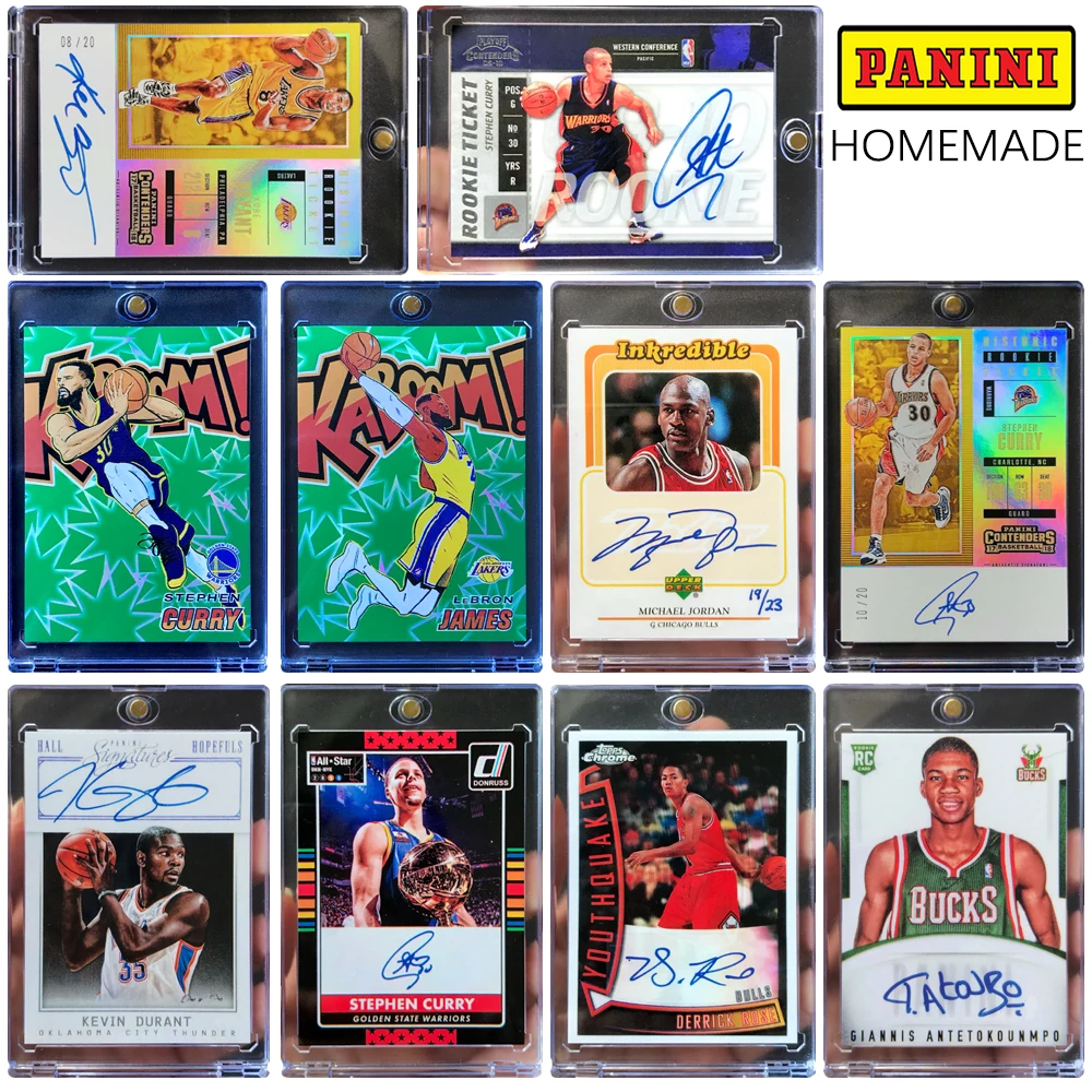 

Panini DIY Карри Дюрант Роза Джеймс Джордан Рассел Коби Брайант подписал коллекцию Радужные флэш-карты кирпичи Праздничные подарки голимэмде