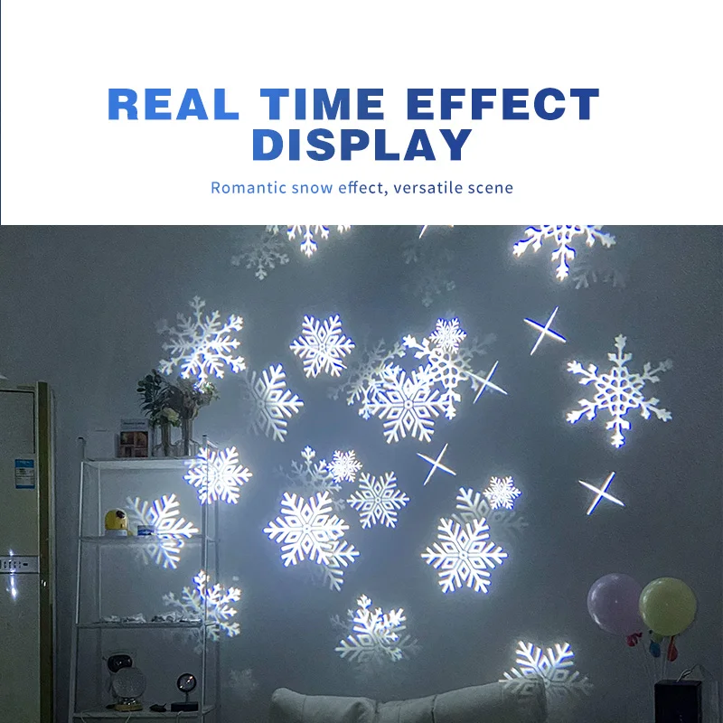 Snow projection light logo store company interior wall falling flow map atmosphere creative decorative lights