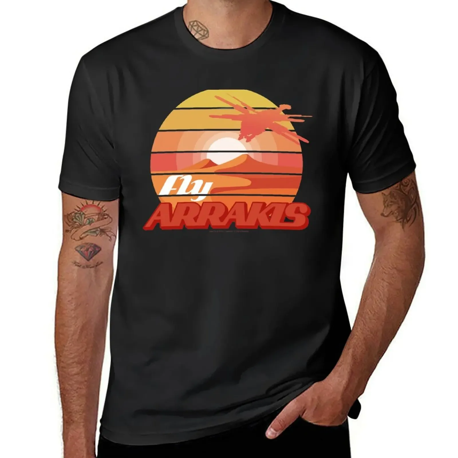 

FLY Arrakis - Dune Airlines T-Shirt oversized t shirt graphic t shirts man clothes plain black t shirts men