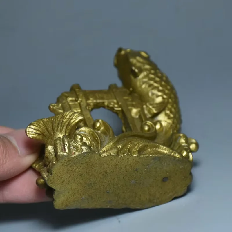 الصين النحاس النقي النحاس فنغ شوي الأسماك ذهبية القفز Longmen محظوظ الحيوان تمثال التماثيل والمنحوتات جمع الحلي هدية