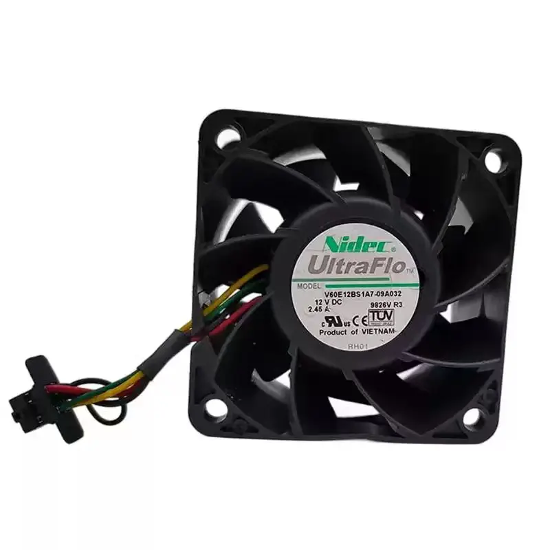 Original For V60E12BS1A7-09A032 12V 2.45A 6076 60mm 4Pin PWM Dual Motor Contra Rotating Powerful Blower Fan