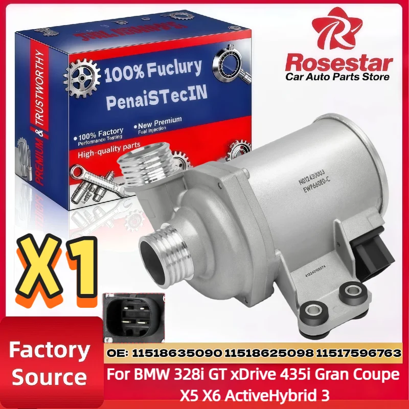OE 11518635090 11518625098 11517596763 Electric Water Pump For BMW 328i GT xDrive 435i Gran Coupe X5 X6 ActiveHybrid 3 Exact Fit
