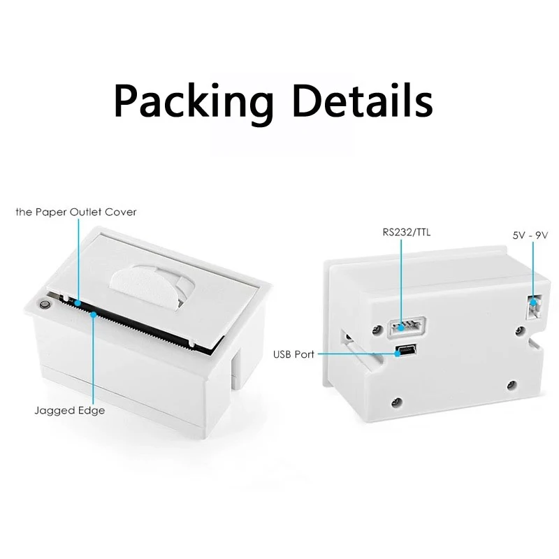 GOOJPRT QR204 58mm Embedded Printer RS232 / TTL USB Interface Receipt Thermal Printer Panel ESC/POS