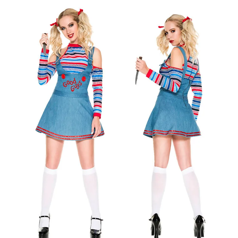 

2025 Million Halloween Horror Ghost Baby Return Deadly Doll Cosplay Clown Girl Party Stage Performance Costume