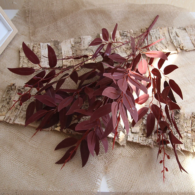 Artificial Leaves Bouquet Fake Willow Jungle Wedding Backdrop Decoration Christmas Faux Foliage Vine Party Home Decor Plant Xmas