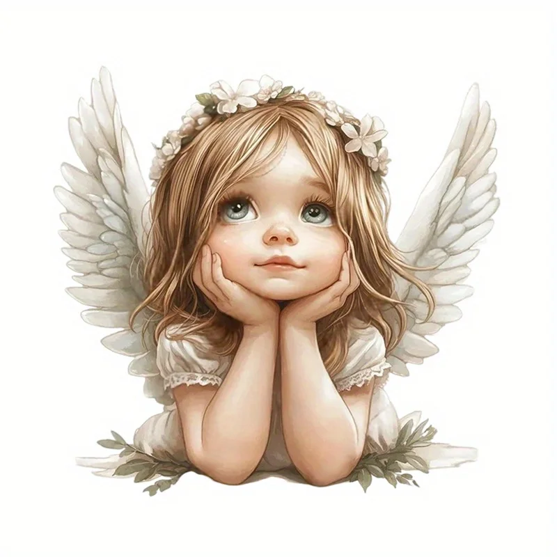 Angel Little Girl Vinyl Sticker, Durable Self-Adhesive Decal for Car, Motorcycle, Laptop & Smooth Surfaces