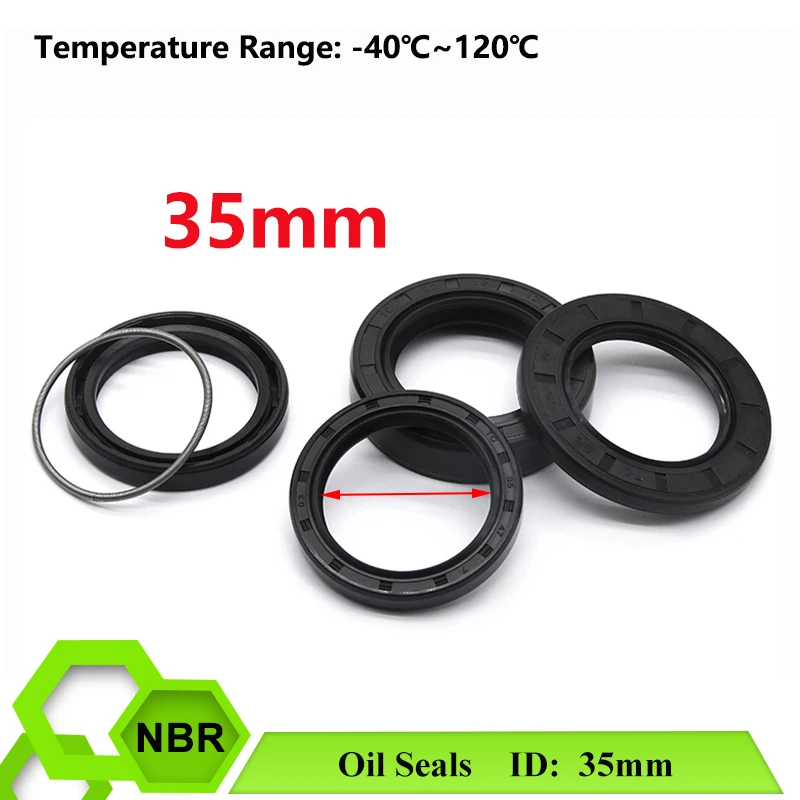 Black NBR Oil Seals Gasket ID 35mm TC-35*42/45/48/50/52/55/60/65/68/70/80/86*5/6/7/8/10/12mm Nitrile Rubber Shaft Double Lip