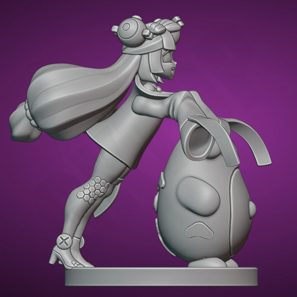 Bonito animal de estimação treinador 1/24 escala resina figura modelo kit coelho desmontado boneca sem pintura impressão 3d diy estátua artesanato brinquedo