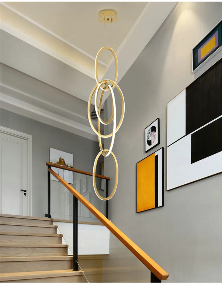 Post Polish Steel LED Pendant Light Gold
