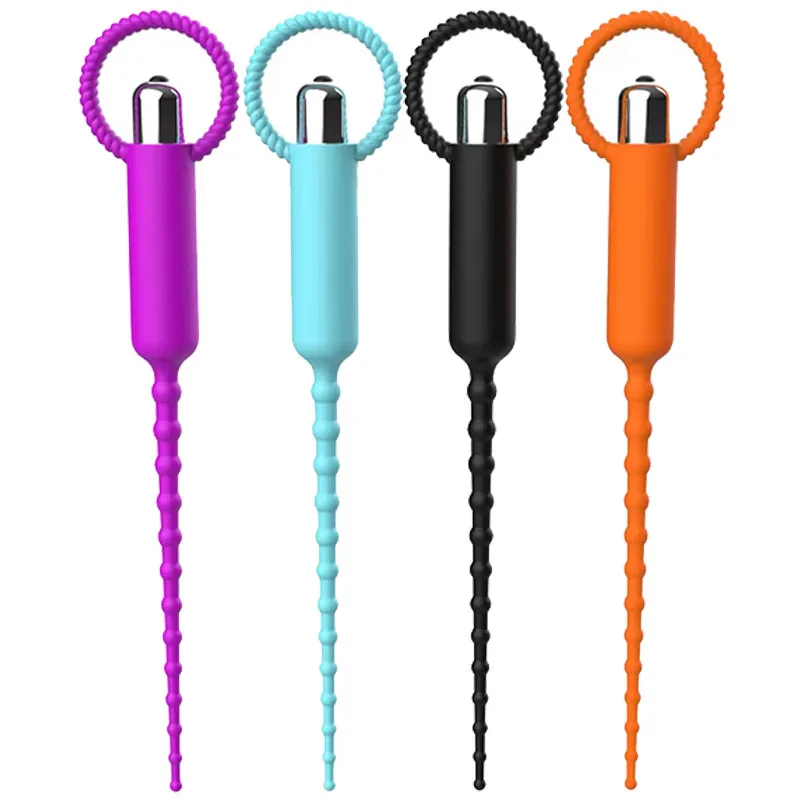 Vibrating Urethral Sound for Men, Flexible Silicone Urethral Dilator, Male Prostate & Urethral Stimulator Toy Sex Toys