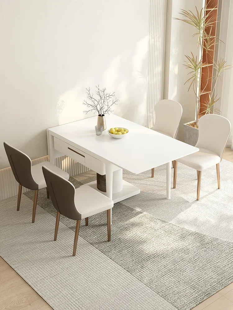 Mahjong style 2-in-1 rocking stone table, modern foldable and expandable design, versatile for home use