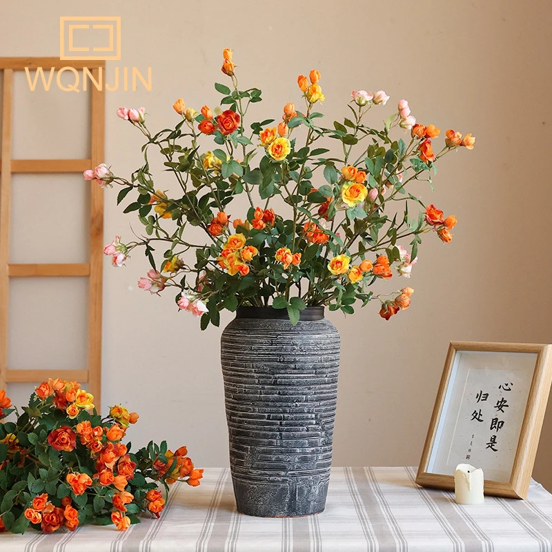 Wqnjin neue schöne kleine Rosen künstliche Seide Blume Hochzeit DIY Sammelalbum Flores künstliche Herbst haus Dekor – Detail 1