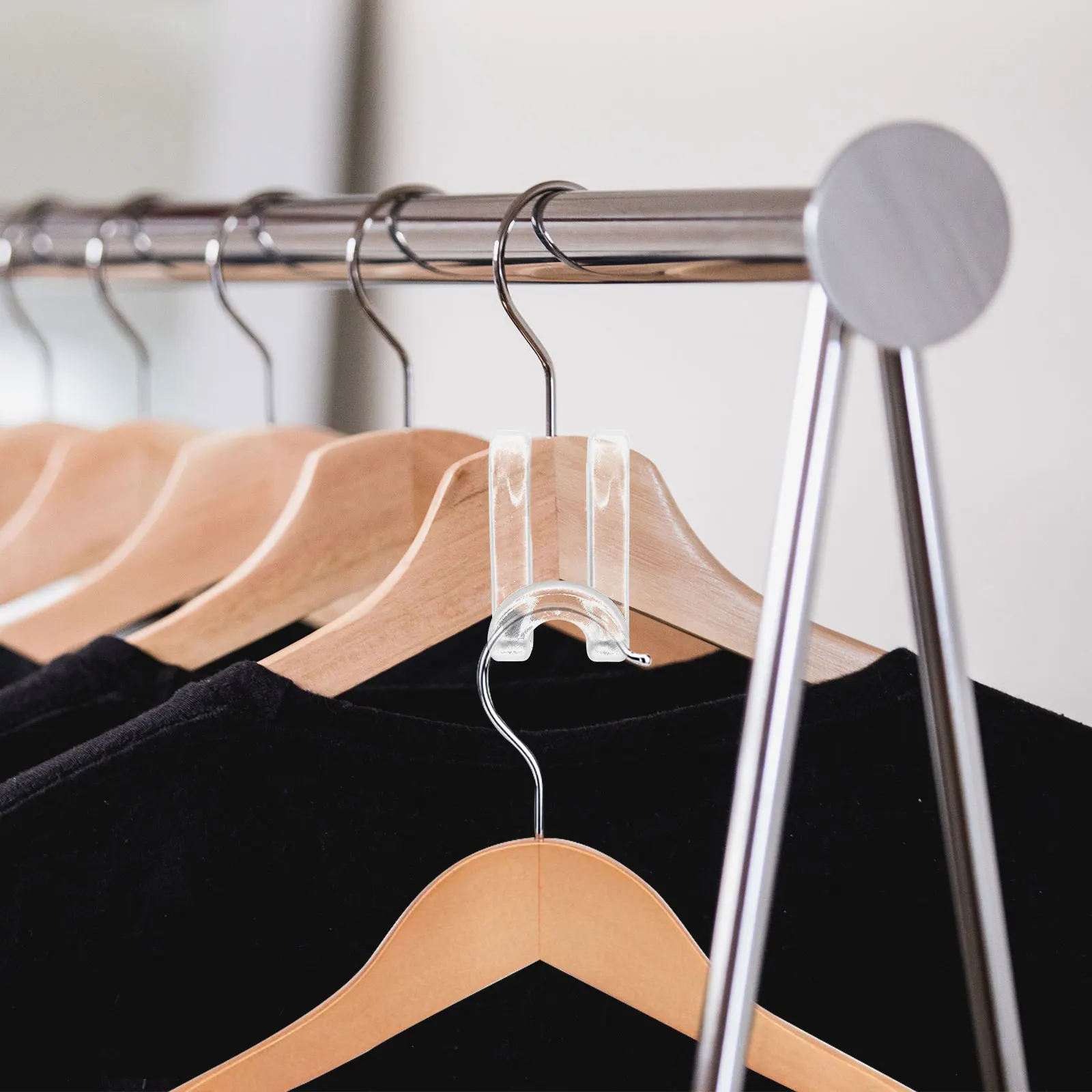 

60 Pcs Clothes Hanger Connector Hooks Transparent Space Saving Closet ganizer Stacking Design Multi Layer Wardrobe Storage Easy