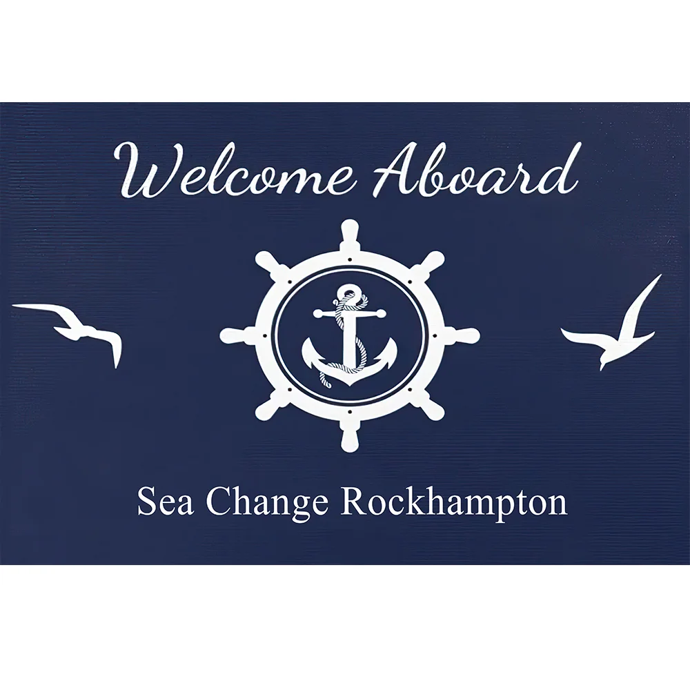 

Funny Welcome Doormat Personalized Welcome Aboard Anchor Door Mats Decorative Entrance Non-Slip Rubber Indoor Outdoor Rug