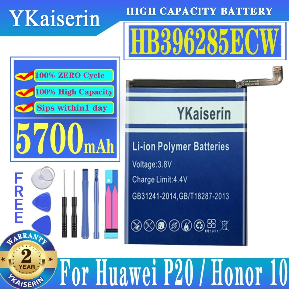 YKaiserin 5700mAh Battery HB396285ECW For Huawei P20 For Honor 10 Lite P Smart 2019 10i 20i COL-AL00 COL-AL10 COL-TL00 COL-TL10