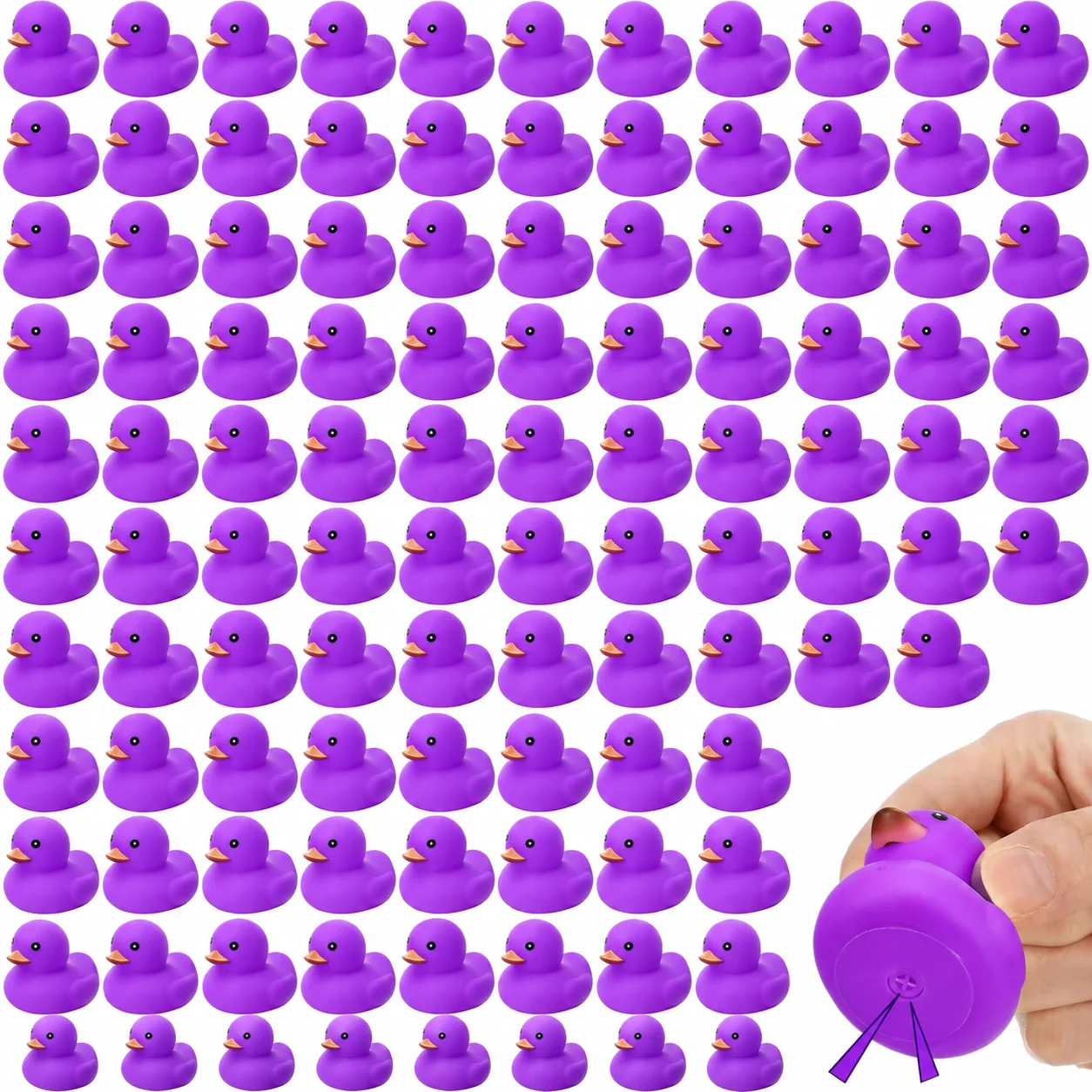 Purple Rubber Ducks Halloween Mini Rubber Duck Bath Toys Squeak Toy for Birthday Party Favors Gift Summer Beach Pool Activity