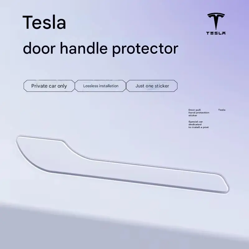 1 Set Suitable for Tesla Updated Model 3Y Door Handle Protective Film, Scratch Resistant TPU Transparent Protective Film