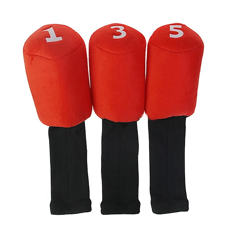 

Top!-3-Piece Golf Club Head Covers 1, 3, 5 Wood Head Cover Replacement Bulkhead Covers Fairway Wood Cap Covers