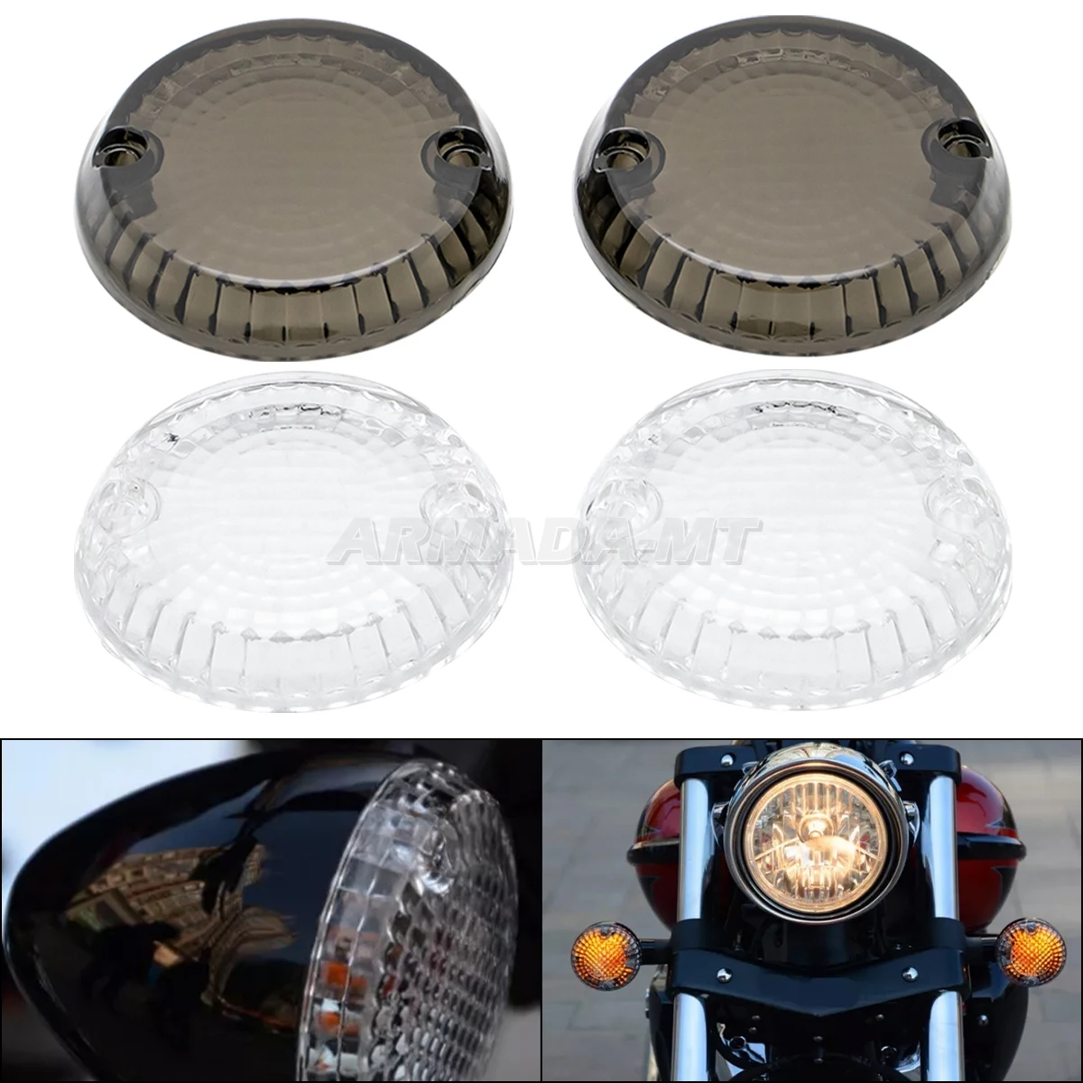 Motorcycle Turn Signal Light Indicator Lens Cover For Kawasaki Vulcan VN500 VN750 VN800/900/1500/1600 Classic Drifter LTD Custom