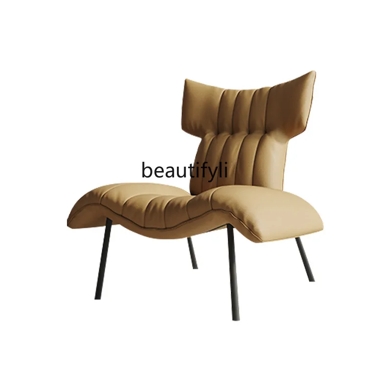 

Modern Minimalist Single-Seat Sofa Chair Creative and Slightly Luxury High Back Study Balcony Leisure Leather Tiger Chair