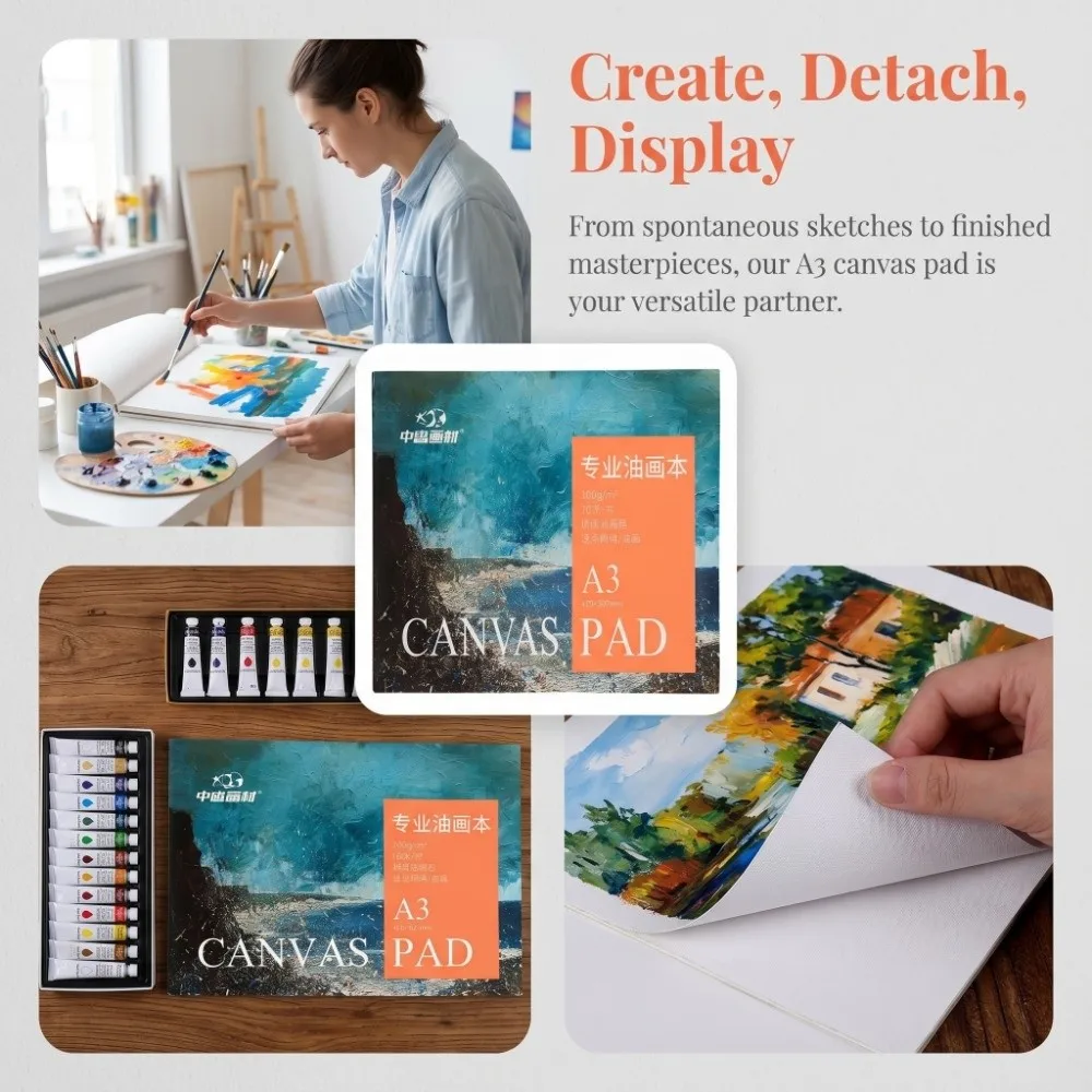 16.5 x 11.7in Painting Paper Book Ink Lock Layer Wear-proof Surface Canvas Pad Thickened Sheet Tear-proof Texture