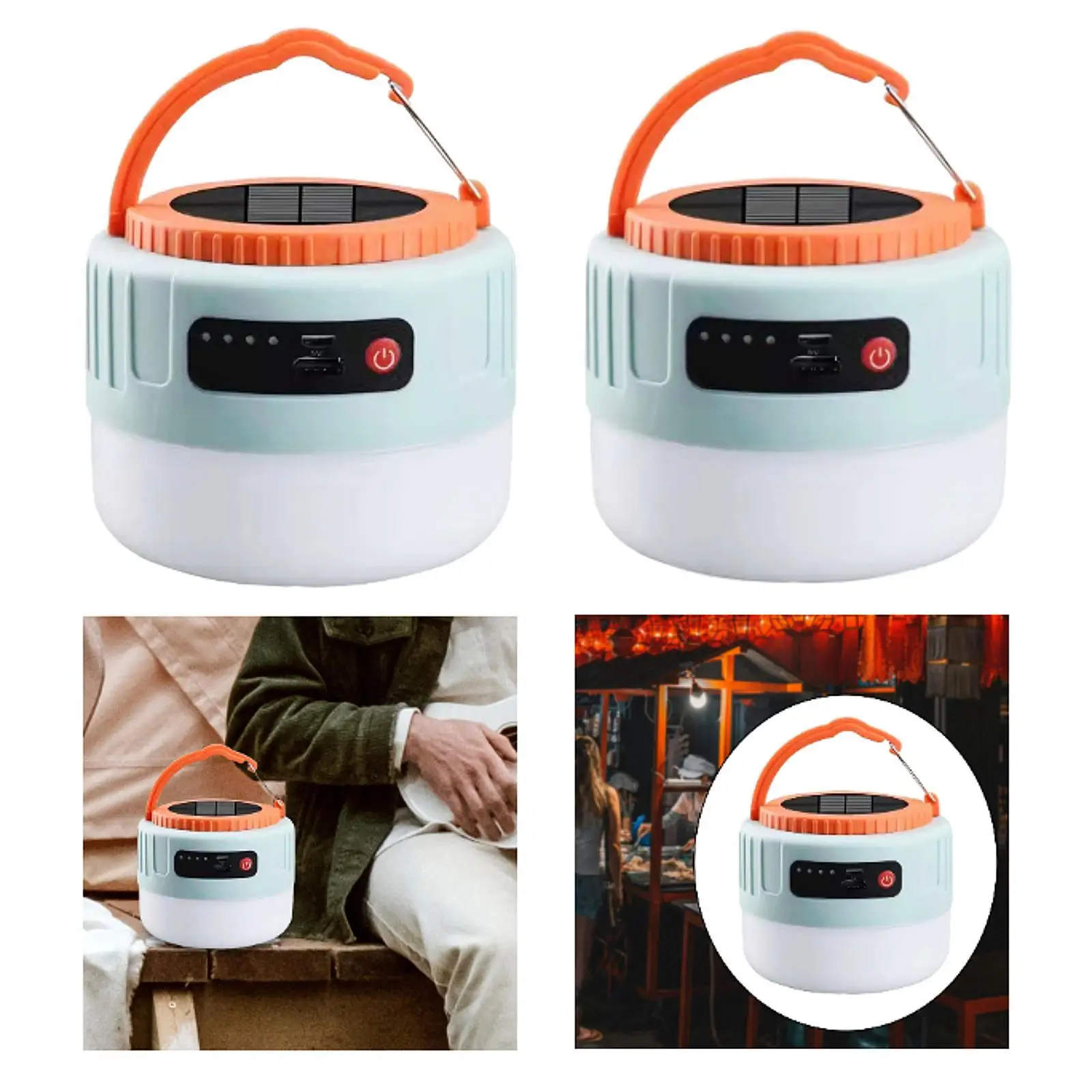 Linterna LED portátil para acampada, tienda de pesca ligera para luz de emergencia al aire libre, cortes de energía, mercado nocturno
