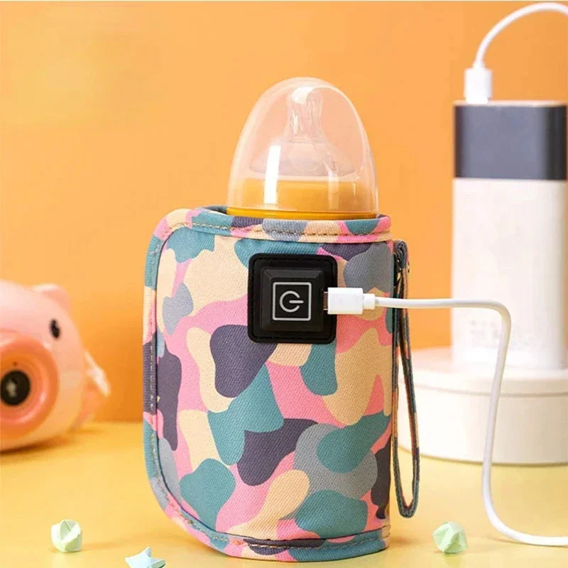 DINRGO USB Milk Water Warmer Travel Stroller Insulated Bag Baby Nursing Bottle Heater Supplies for Outdoor botella