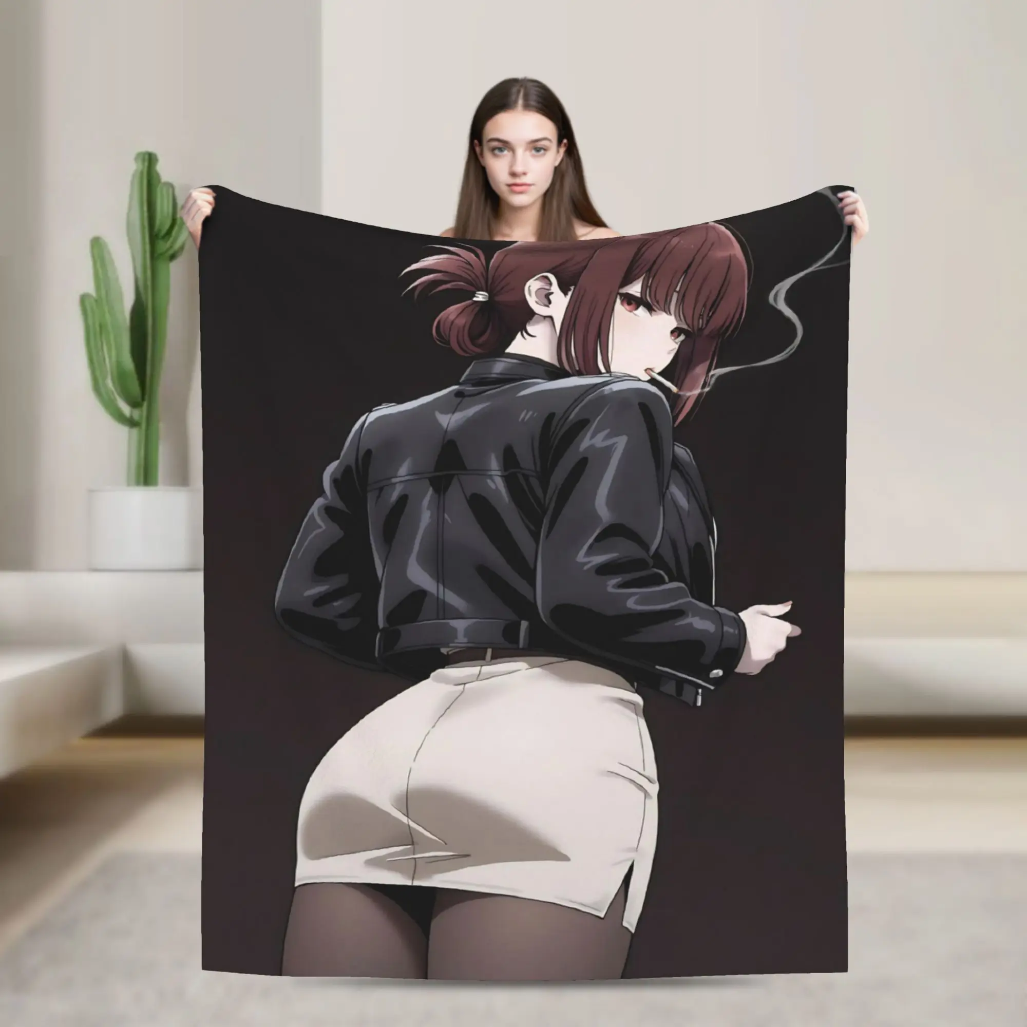 New Arrival Smoking Behind the Supermarket with You Blanket Lightweight Thin Flannel  Relax Throw Blanket Machine Washable