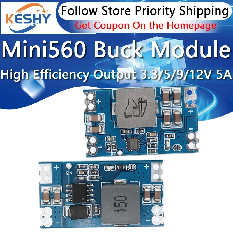 Wysokowydajne wyjście 3,3 V 5 V 9 V 12 V 5A mini560 Step Down Przetwornica DC-DC Regulator napięcia Buck Stabilizowany moduł zasilania — zdjęcie produktu 6