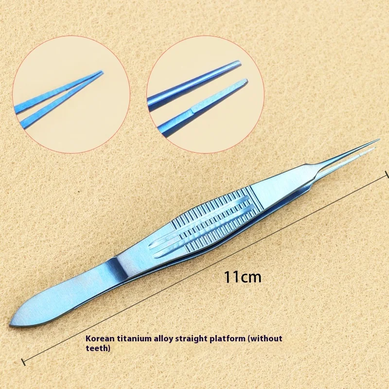 1pcs 11cm Titanium forceps ophthalmic micro scissors  tweezers Titanium microsurgical instruments Eyelid forceps ophthalmic