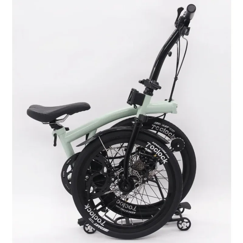 【Best-selling】Fashion MINT Folding Bicycle 20inch 9speed Disc Brake Foldable High Quality Steel Frame T9D-20D Tri-folding Bike