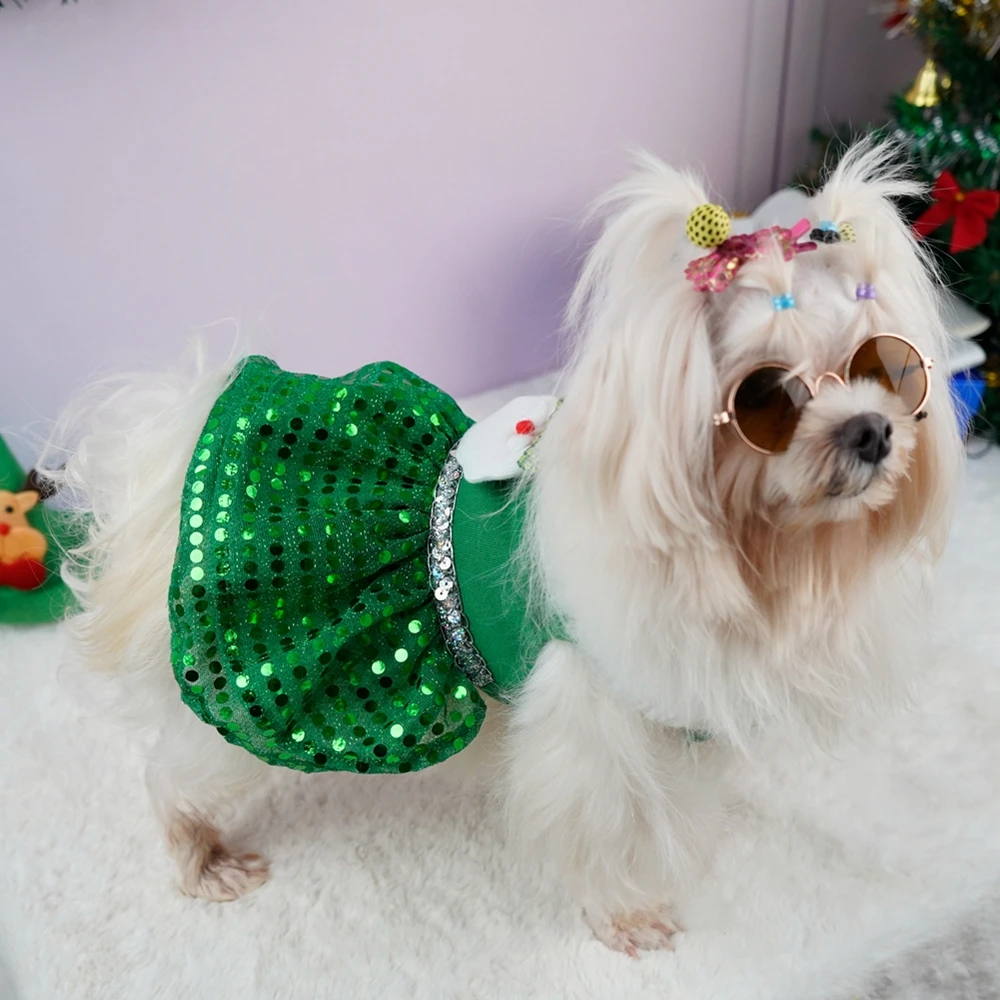 Tulle Dog Dresses Strap Autumn Winter Christmas Dog Clothing Skirt Cat Pet Clothing Cosplay Christmas Pet Clothes for Small Dog