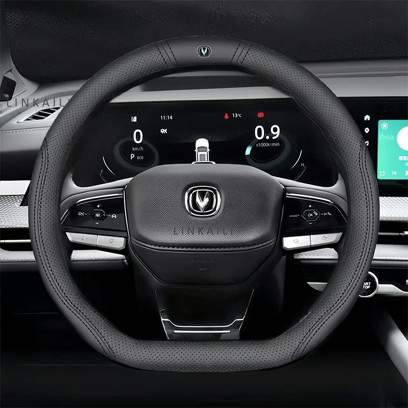 Car Suede Leather Steering Wheel Cover For Changan UNI-K UNI-T CS15 CS35 CS55 CS75 PLUS CS85 Coupe CS95 Alsvin CX70 Accessories