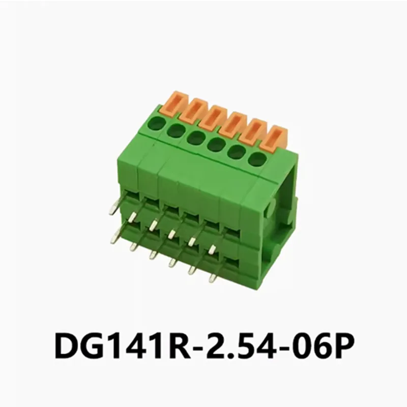 DEGSON-Primavera Tipo PCB Fiação Terminal, DG141R-2.54-06P, DG141R-2.54-06P-14-00AH Conector