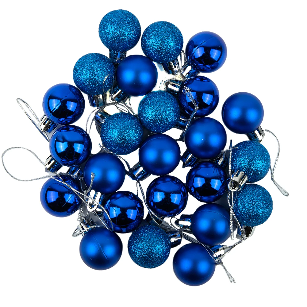 24pcs Christmas Ball Decorations Frosted Glittering Baubles Xmas Tree Hanging Pendant Plastic Ball For Home Merry Party Ornament