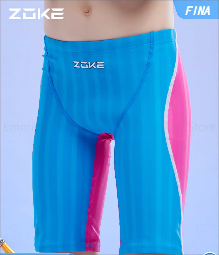 Zoke Swimming Trunks Fina Approved Boys Jammer Athletic Professional Training Swimwear Teenage Boy Beach Swim Shorts