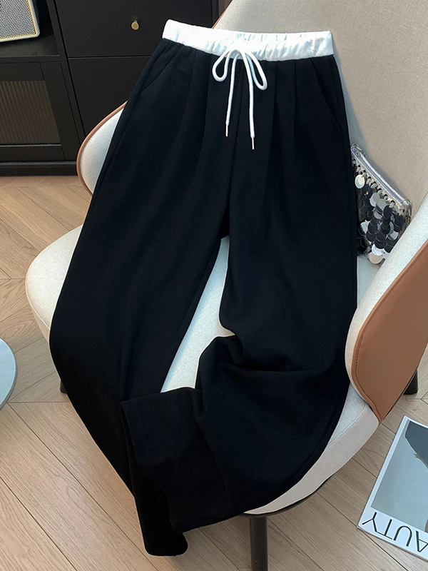 

Свободные повседневные широкие брюки Bla Spor, женские весенне-осенние новые брюки большого размера, маленькие драпированные брюки свободного покроя