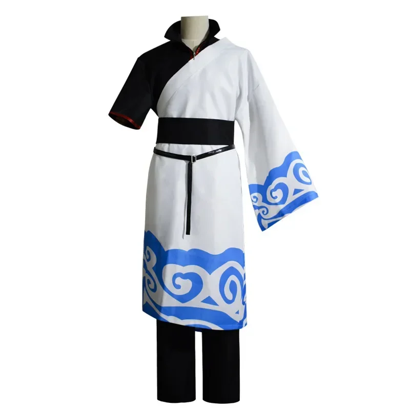 Anime Gintama Sakata Gintoki Costume Cosplay Kimono vestito uomo uniforme vestito mantello top pantaloni Set Costume di Halloween