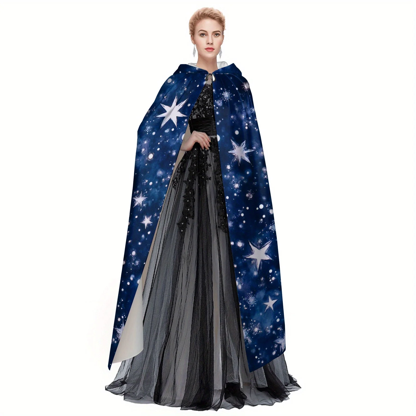 زي فينتاج ستار نايت سكاي بغطاء للرأس من البوليستر الأسود للحفلات الخيالية وقابل للغسل في الغسالة وفريدة من نوعها