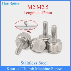 5-100 шт. винты с накатанной головкой M2 M2.5 ручка из нержавеющей стали Ручка болты для штангенциркулей длиной 4-12 мм