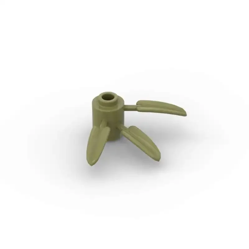 Moc 10 pçs parte tijolos 30176 planta grama blocos de construção conjunto redondo 1x1 com 3 folhas de bambu tijolos partícula brinquedo aniversário presente do miúdo