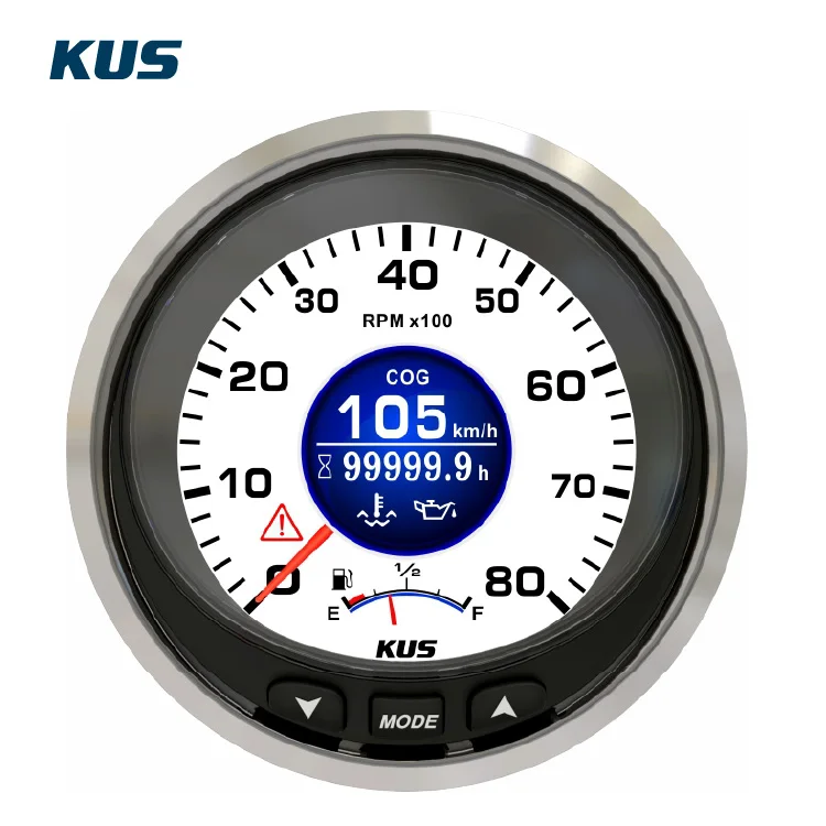100mm 12v/24v 4in1 LCD Oil Pressure Water Temperature Tachometer Oil Fuel Gauge Monitor