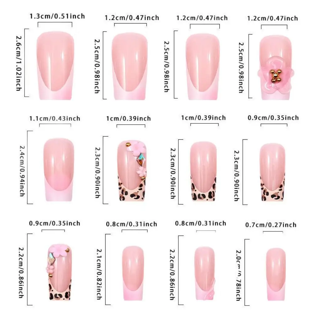 24pcs/box Flower 3D Fake Nails Women Wearable Manicure Jelly Gel Fake Nails Easy To Wear Full Cover Nail Tips view 4