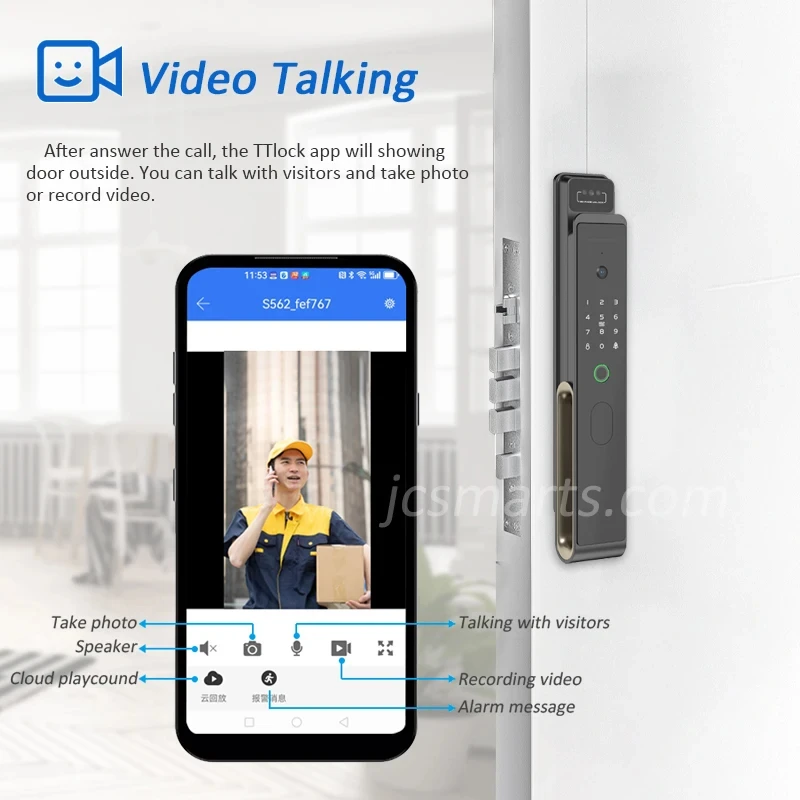 WiFI Smart HD Peephole Camera Face Recognition Fingerprint Digital Door Locks Support TTlock App Video Talking