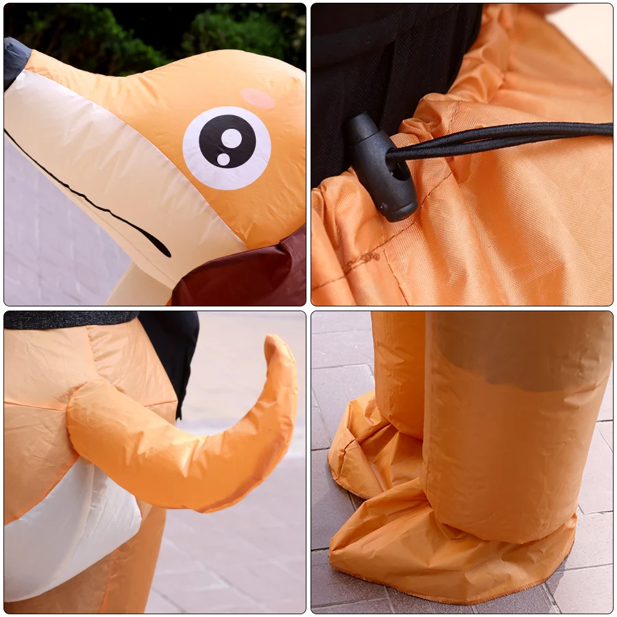 Adult Couple Sausage Dog Jumpsuit Inflatable Suit Couple Dog Riding Costume Role-playing Costume Carnival Party Funny Props - view 6
